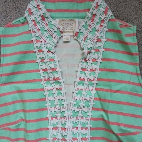 STRIPED SLEEVELESS CLASSIC TUNIC DRESS - Picture 6 of 6